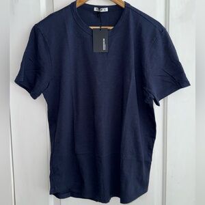 Buck Mason NWT Slub Curved Hem Tee in Midnight Blue